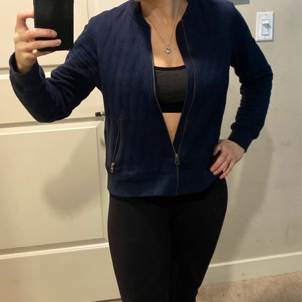 Retl$100 Med Organic Pact Women's Navy cotton Jacket